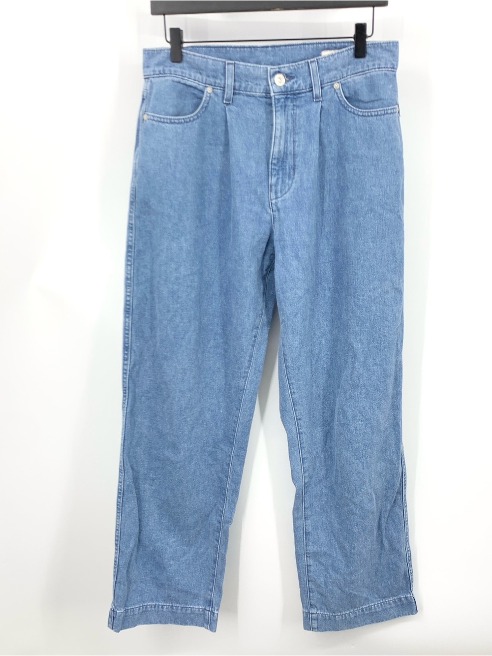 AYR Women Size 27 Jeans The Hooky Light Wash Pleated Wide Straight Leg Cotton
